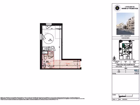 t1de 20 m² à lyon 7  campus 45