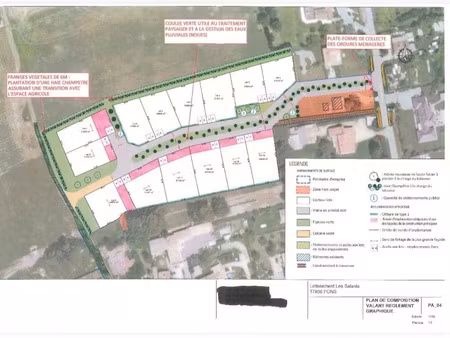 vente terrain à batir 554 m² à pons (17800)  37 440 €
