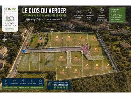terrain constructible viabilisé à vendre