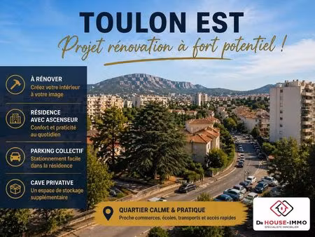 toulon appartement t4 à rénover  cave & stationnement
