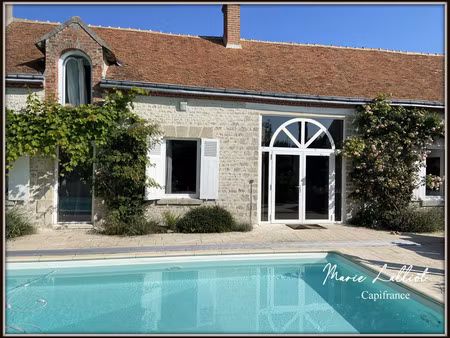 propriété pierres apparentes  242m²  5 chambres  dortoir enfant et mezzanine  loiret  pisc