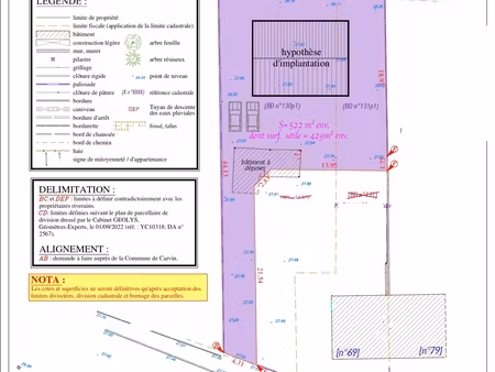 vente terrain à bâtir 522 m²