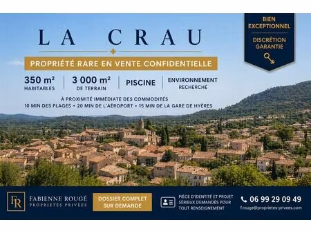 la crau - villa 350 m² avec piscine sur terrain de 3 000 m²