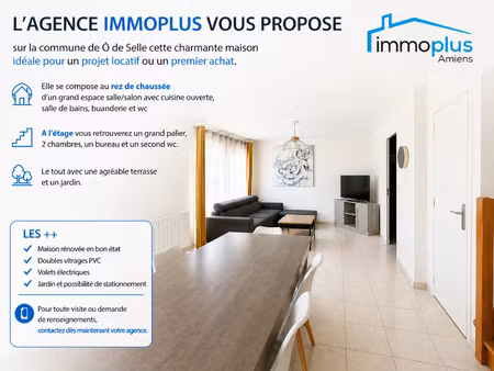 maison renovee 2 chambres + bureau et jardin