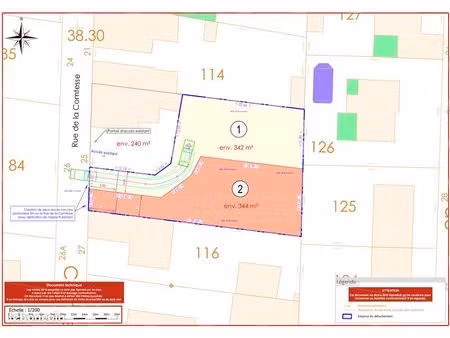 vends 2 terrains a batir quartier des amoureux