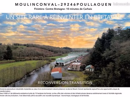 site industriel 9 600 m² + 10 ha terrain – entrepôt / activité- ancienne pisciculture- fin