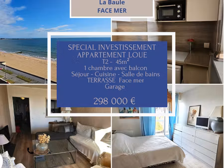appartement face mer  la baule escoublac 2 pièce(s) 44.73 m2