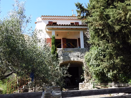 maison en pierre avec jardin