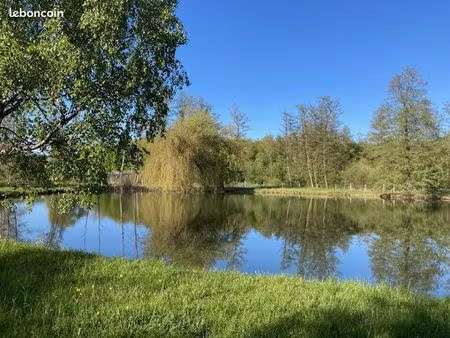location etang sur terrain avec chalet