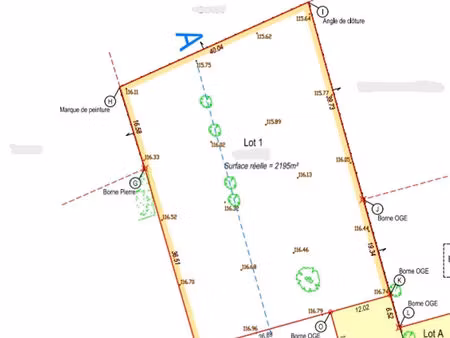 terrain viabilisé  2195m²