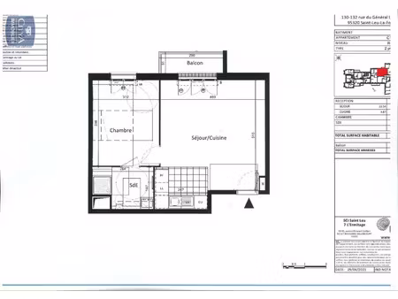 appartement à louer 2 pièces 44.86 m² - saint-leu-la-forêt (95) - 824€