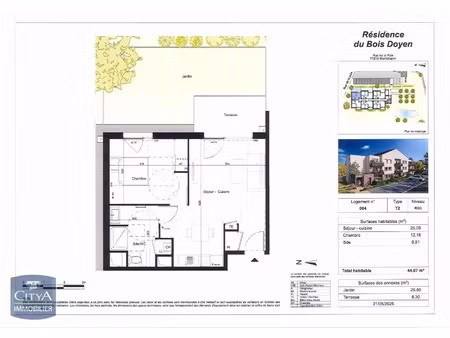 appartement à vendre 2 pièces 44.07 m² - montchanin (71) - 142 950€