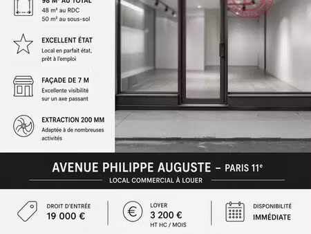 local commercial 48 m² paris 11ème