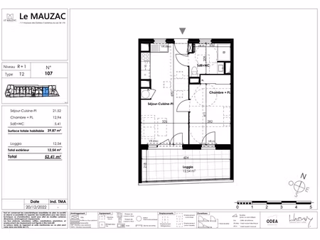 appartement castelnau-le-lez 2 pièce(s) 39.87 m2