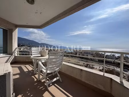 deux pièces meublé à louer avec terrasse  splendide vue mer panoramique et double parking