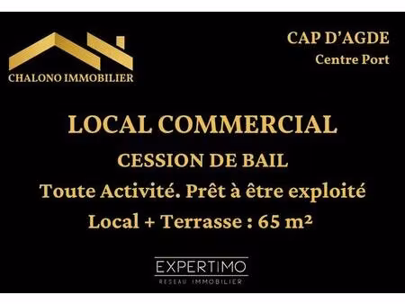 vente commerce le cap d agde 34300 65m²