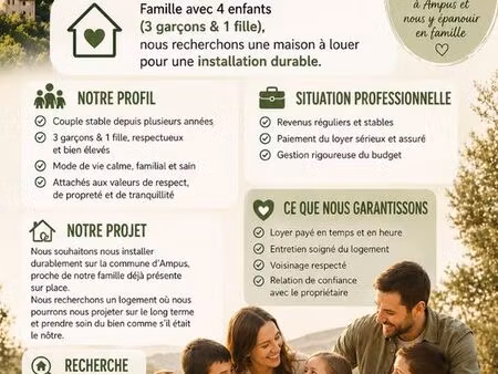 famille sérieuse recherche location ampus