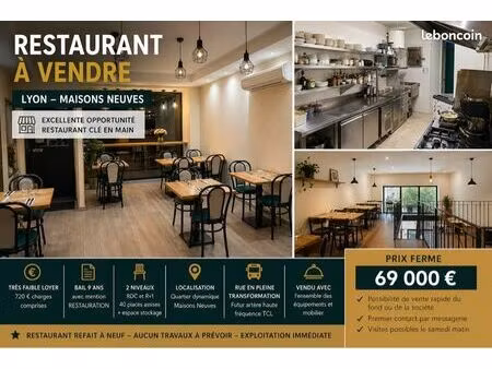 restaurant-lyon 69003- 80m2- loyer 700-rénové