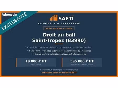 fonds de commerce 147 m² saint-tropez