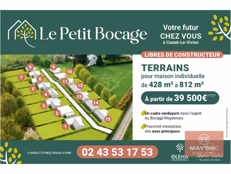 vente terrain à cossé-le-vivien (53230) : à vendre / cossé-le-vivien