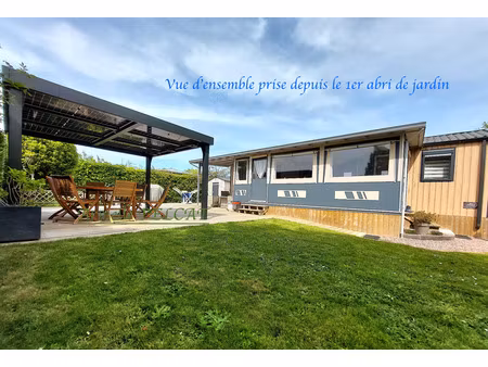 maison mobile ou mobil home avec pergola vendu avec terrain terrasse parking abris de jard