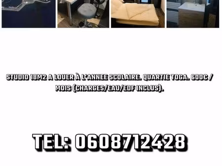 location appartement meublé année scolaire