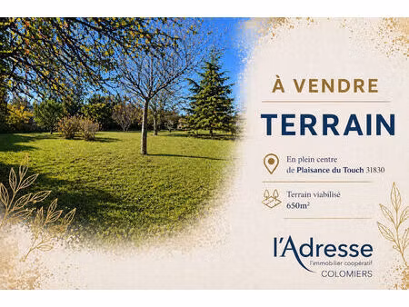 vente terrain  650.00m²  plaisance