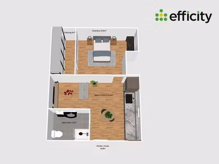 appartement 1 pièce - 35 m²