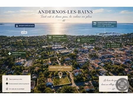 dernier - terrain à vendre de 451 00 m² andernos les bains (33)