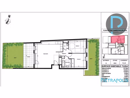 achat appartement 3 pièces 74m² montmerle sur saone 01090