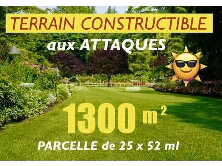 terrain de 1 300 m² à les attaques