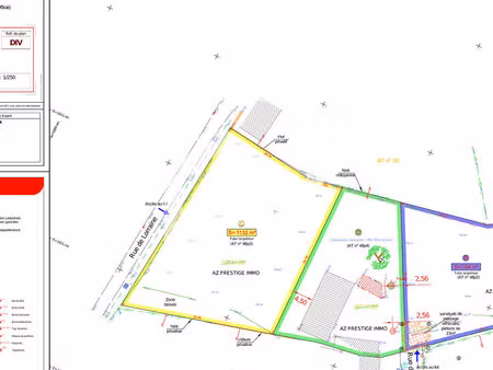 vente terrain  1132.00m²  rinxent