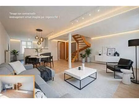 spacieux duplex 100 m² - 2 ch + bureau rénové
