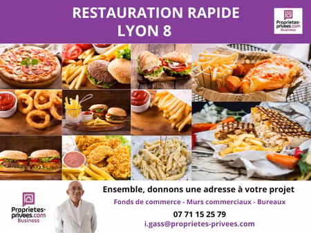 69008 lyon - snack  restaurant   terrasse  belle visibilité