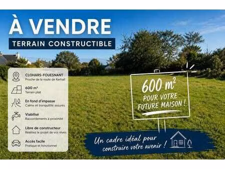 vente terrain à clohars-fouesnant (29950) : à vendre / 600m² clohars-fouesnant
