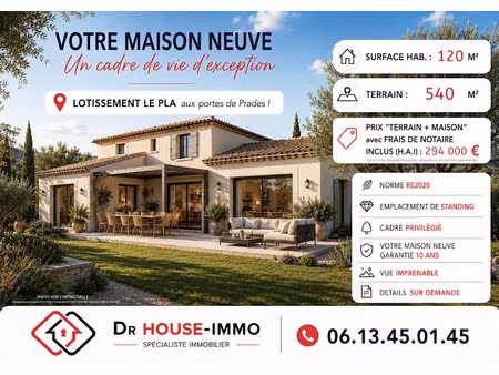 vente terrain 540 m² à ria-sirach (66500)  65 900 €