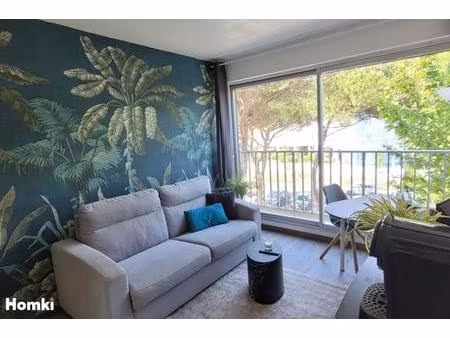 carnon plage – studio 17 m2 proche mer – résidence sécurisée avec ascenseur