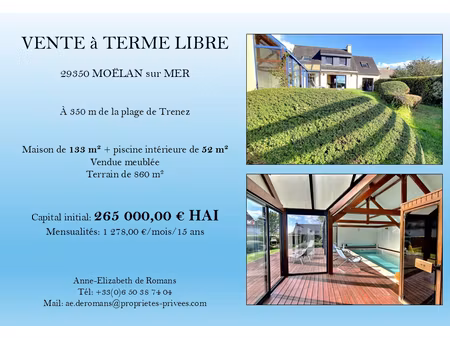villa 184 m² bord de mer vente à terme libre