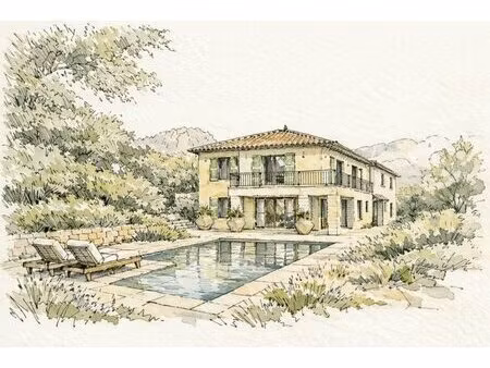 riviera française provençale  terrain à bâtir avec villa validée