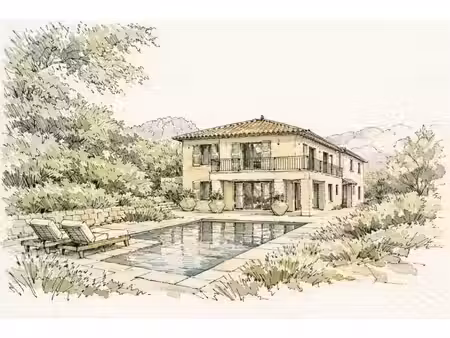 terrain à bâtir provençal sur la côte d'azur avec villa approuvée à vence