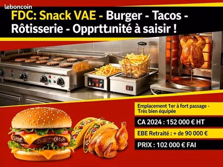 fonds de commerce snack nice
