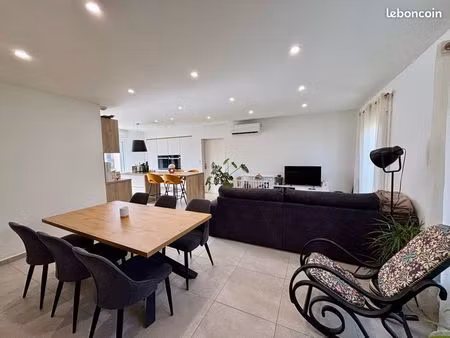 vente maison rénovée de 80 m² avec garage sur terrain piscinable – sérignan