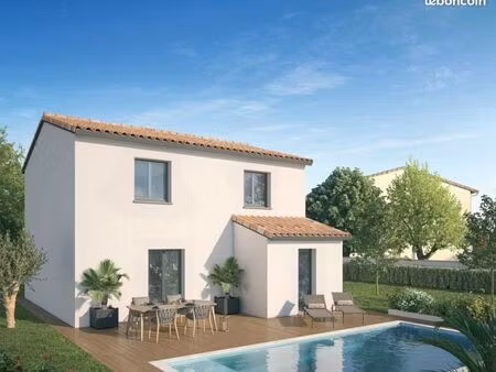 maison neuve 80 m² avec garage sur terrain de 264 m² au centre d’aspiran 34800