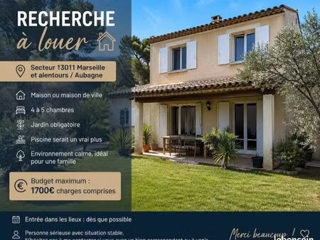 je recherche une maison à louer secteur marseille 11/12/13/ aubagne