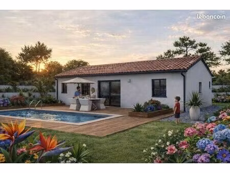 terrain viabilisé 300 m² avec maison neuve 2 chambres à poussan proche plages et commodité