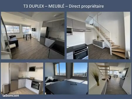 t3 duplex - vue mer – meublé