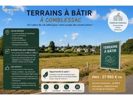 terrain 499 m² comblessac