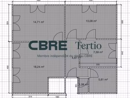 bureaux 65 m² tours