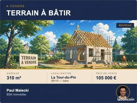 terrain 310 m² la tour du pin