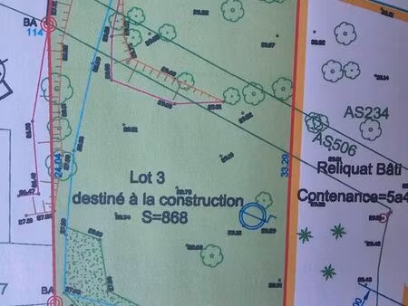 terrain constructible à vendre